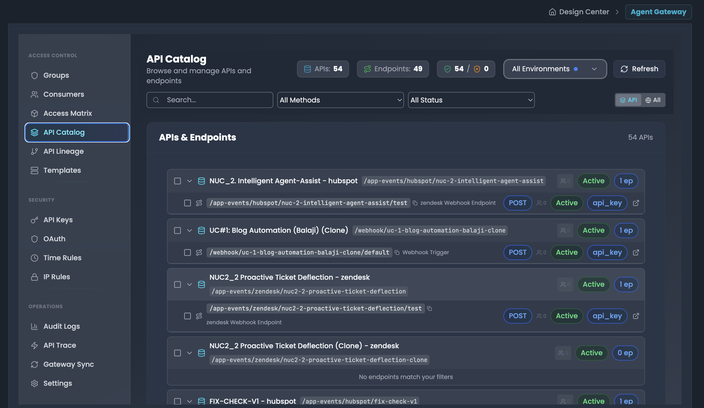 API catalog browser