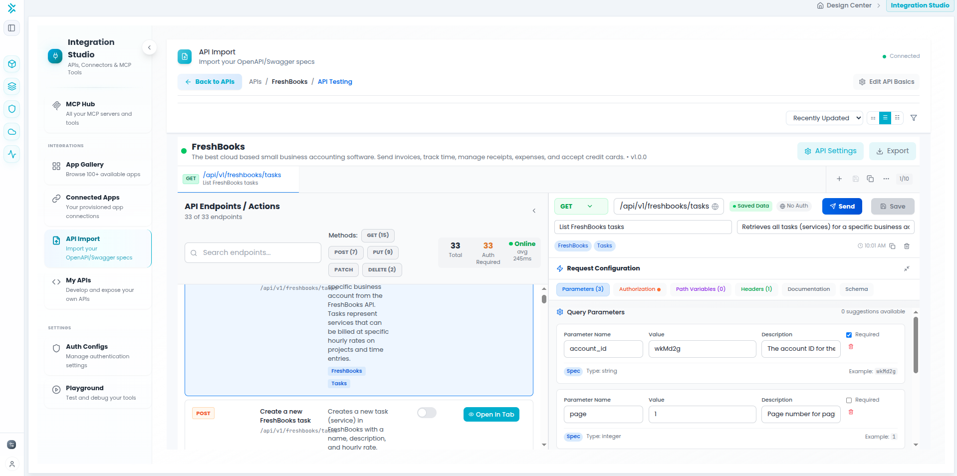 API Workspace Testing Interface