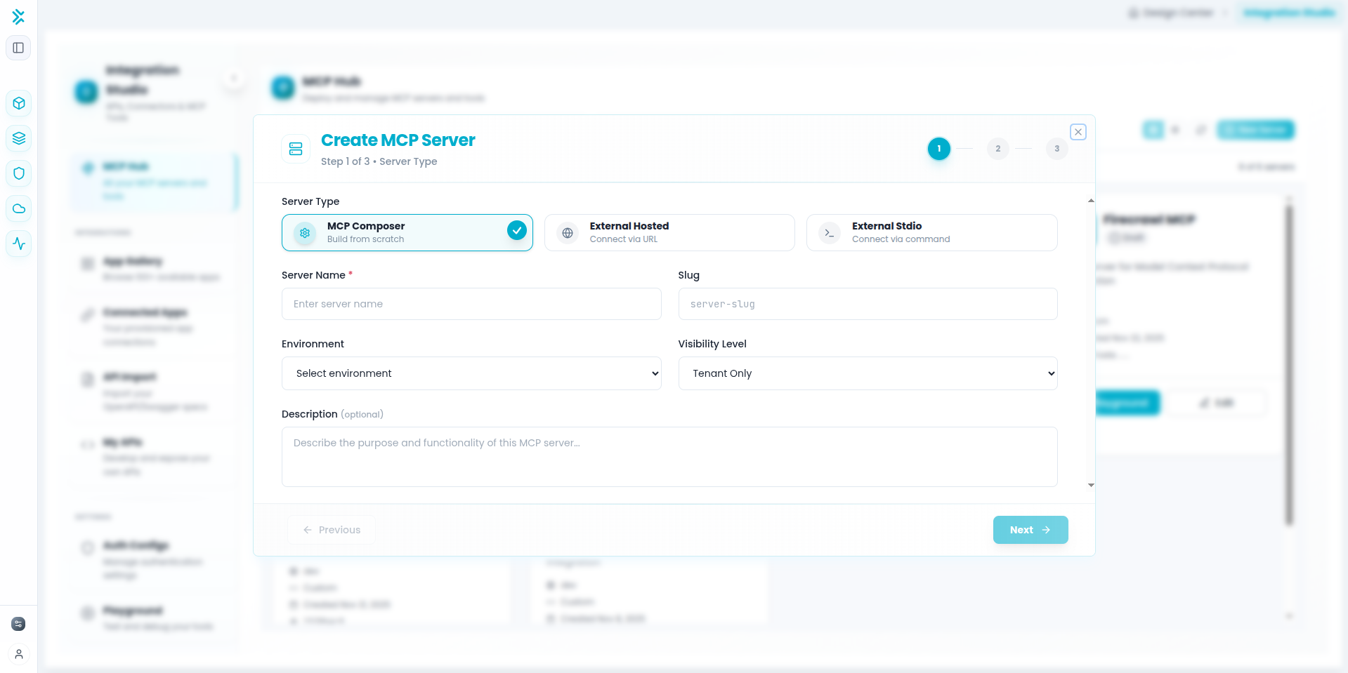 MCP Composer server type selection