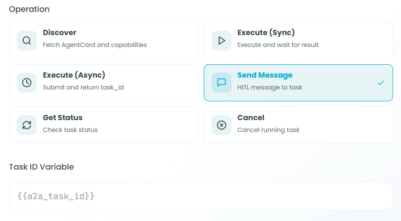 Task ID Variable field for Get Status operation