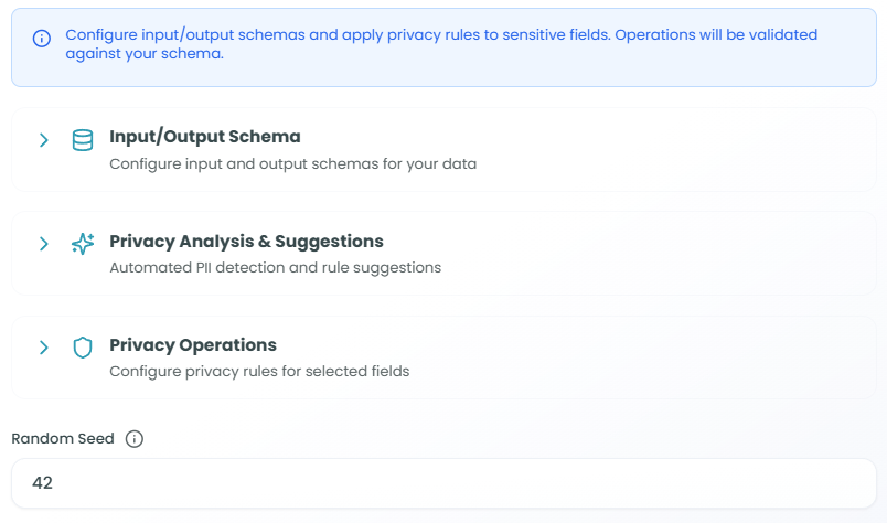 Data Privacy configuration panel overview
