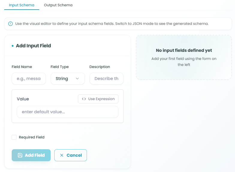 Input/Output Schema configuration
