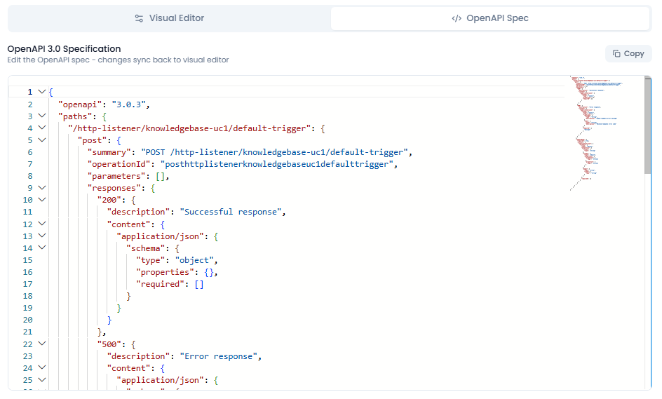 OpenAPI Spec code editor