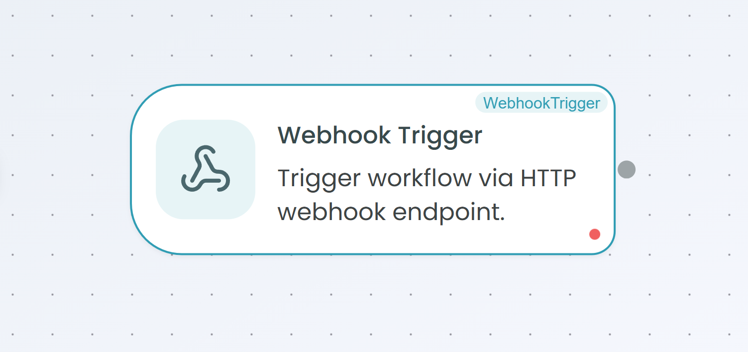 Webhook Trigger node in workflow builder